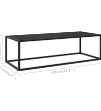 Couchtisch Schwarz mit Schwarzem Glas 120x50x35 cm