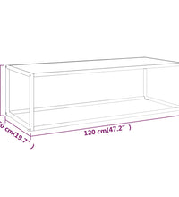 Couchtisch Schwarz mit Weißem Glas in Marmor-Optik 120x50x35 cm