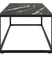 Couchtisch Schwarz mit Schwarzem Glas in Marmor-Optik 120x50x35