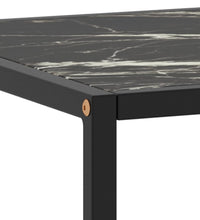 Couchtisch Schwarz mit Schwarzem Glas in Marmor-Optik 120x50x35