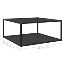 Couchtisch Schwarz 80x80x35 cm Hartglas
