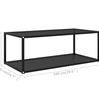Couchtisch Schwarz 100x50x35 cm Hartglas