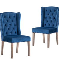 Esszimmerstühle 2 Stk. Blau Samt