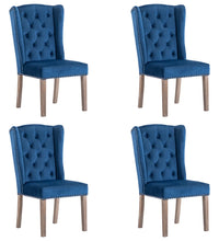 Esszimmerstühle 4 Stk. Blau Samt