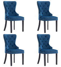 Esszimmerstühle 4 Stk. Blau Samt