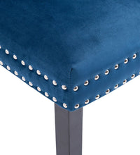 Esszimmerstühle 4 Stk. Blau Samt