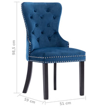 Esszimmerstühle 4 Stk. Blau Samt