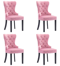 Esszimmerstühle 4 Stk. Rosa Samt