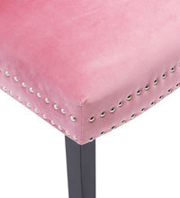 Esszimmerstühle 4 Stk. Rosa Samt