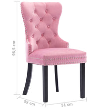 Esszimmerstühle 4 Stk. Rosa Samt
