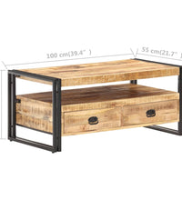 Couchtisch 100x55x45 cm Raues Mangoholz