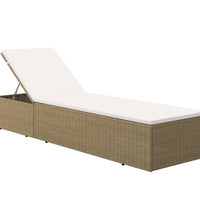 Sonnenliege Poly Rattan Braun und Cremeweiß