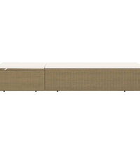 Sonnenliege Poly Rattan Braun und Cremeweiß