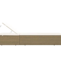 Sonnenliege Poly Rattan Braun und Cremeweiß