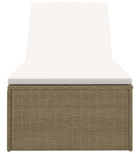 Sonnenliege Poly Rattan Braun und Cremeweiß