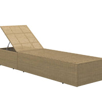 Sonnenliege Poly Rattan Braun und Cremeweiß