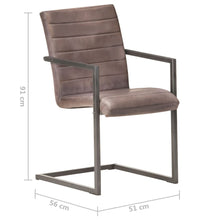 Freischwinger 2 Stk. Braun Echtleder