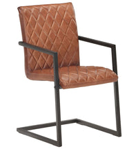 Freischwinger 2 Stk. Braun Echtleder