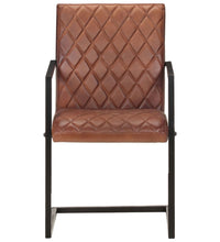 Freischwinger 2 Stk. Braun Echtleder