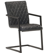 Freischwinger 2 Stk. Schwarz Echtleder