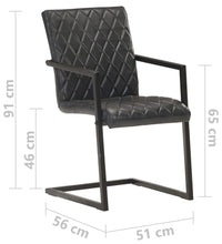 Freischwinger 2 Stk. Schwarz Echtleder