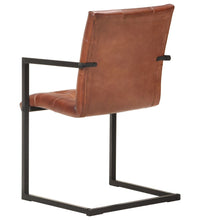 Freischwinger 2 Stk. Braun Echtleder