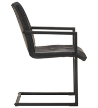 Freischwinger 2 Stk. Schwarz Echtleder