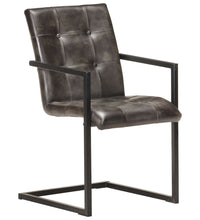 Freischwinger 2 Stk. Grau Echtleder