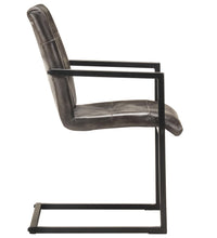 Freischwinger 2 Stk. Grau Echtleder