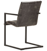 Freischwinger 2 Stk. Grau Echtleder