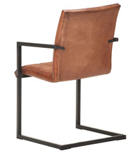 Freischwinger 2 Stk. Braun Echtleder