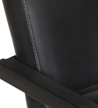 Freischwinger 2 Stk. Schwarz Echtleder