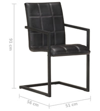 Freischwinger 2 Stk. Schwarz Echtleder