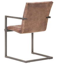 Freischwinger 2 Stk. Braun Echtleder