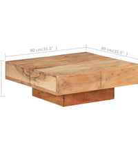 Couchtisch 80x80x28 cm Massivholz Akazie