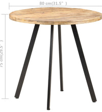Esstisch 80 cm Raues Mangoholz
