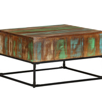 Couchtisch 68x68x41 cm Massives Altholz