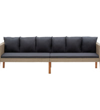 3-Sitzer-Gartensofa mit Auflagen Poly Rattan Beige