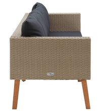 3-Sitzer-Gartensofa mit Auflagen Poly Rattan Beige