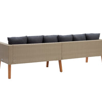 3-Sitzer-Gartensofa mit Auflagen Poly Rattan Beige