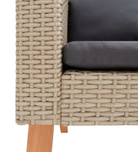 3-Sitzer-Gartensofa mit Auflagen Poly Rattan Beige