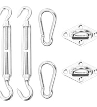 6-tlg. Sonnensegel-Befestigungsset Edelstahl