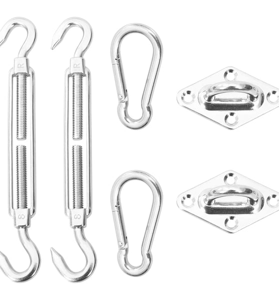 6-tlg. Sonnensegel-Befestigungsset Edelstahl