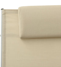 Sonnenliege mit Kissen Textilene Creme