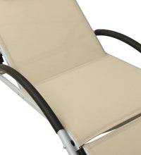Sonnenliege mit Kissen Textilene Creme