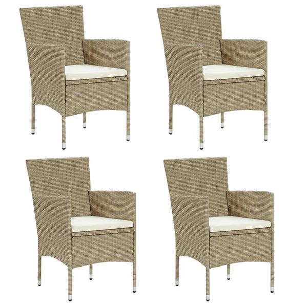 Garten-Essstühle 4 Stk. Poly Rattan Beige