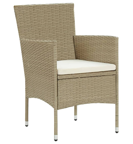 Garten-Essstühle 4 Stk. Poly Rattan Beige