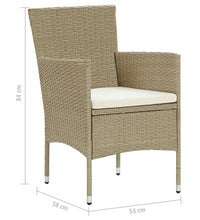 Garten-Essstühle 4 Stk. Poly Rattan Beige