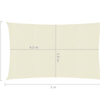 Sonnensegel 160 g/m² Creme 2x5 m HDPE