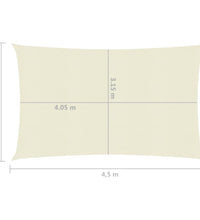 Sonnensegel 160 g/m² Creme 3,5x4,5 m HDPE